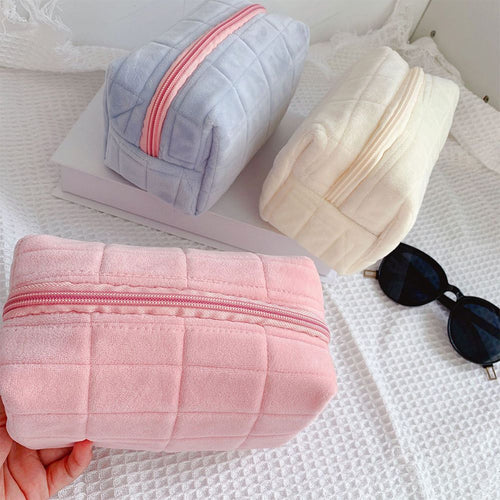 Colourful Pastel Large Capacity Plush Pencil Case