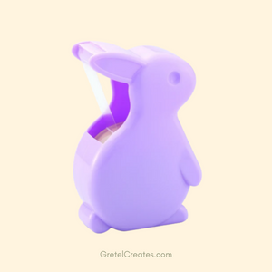 Pastel Rabbit Washi Tape Dispenser, Kawaii Washi Tape Holder (Colour: Pastel Purple)