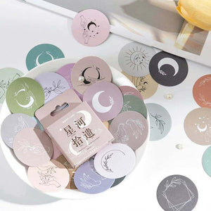 Pastel Celestial Sticker Flakes, Moon & Stars Decorative Journal Sticker Flakes