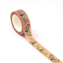 Load image into Gallery viewer, Foiled Green Moth Washi Tape