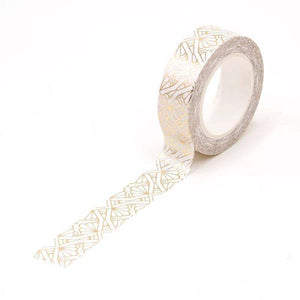 Gold Foil Art Deco Style Washi Tape, Gold & White Vintage Style Decorative Tape