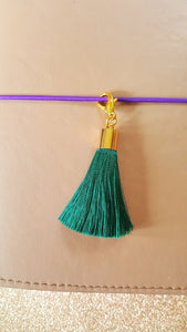 Forest Green Tassel Charm, Tassel Planner Charm, Tassel Travelrs Notebook Charm