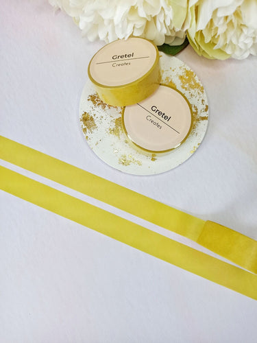 Solid Yellow Washi Tape, Minimal Plain Yellow Decorative Tape