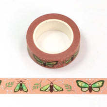 Load image into Gallery viewer, Foiled Green Moth Washi Tape