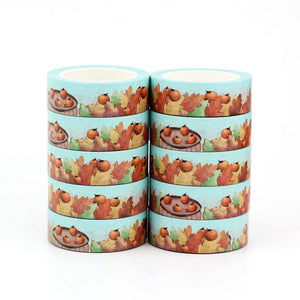 Autumn Acorn Washi Tape, Fall Leaves Decorative Planner Tape