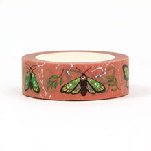 Load image into Gallery viewer, Foiled Green Moth Washi Tape