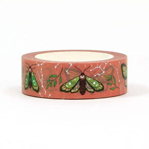 Foiled Green Moth Washi Tape