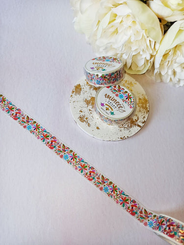 Red & Blue Foiled Rabbit Washi Tape, Gold Foil Bird Decorative Tape