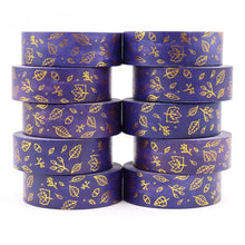 Load image into Gallery viewer, Gold Foil Autumn Leaves Washi Tape