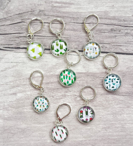Cactus Stitch Markers// Succulent Progress Keepers// Knitting Markers