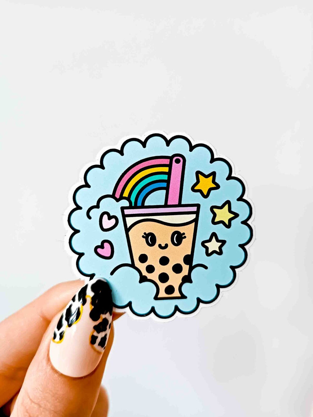 Kawaii Rainbow Bubble Tea Decorative Vinyl Sticker