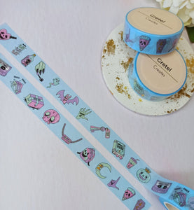 Pastel Goth Washi Tape, Purple & Blue Halloween Decorative Tape