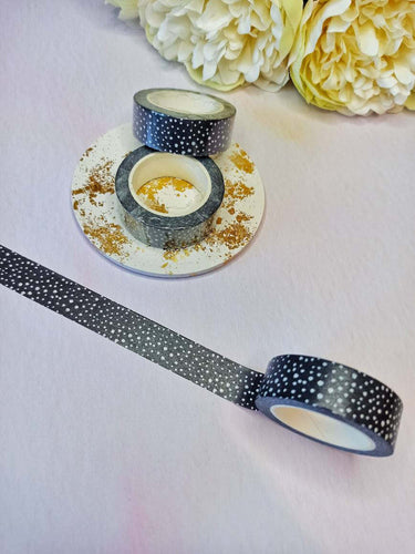 Monochrome Spotty Washi Tape, Black & White Speckled Decorative Tape