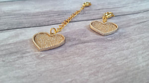 Glitter Heart Planner Charm// Gold Heart TN Charm// Glitter Bag Charm// Heart St