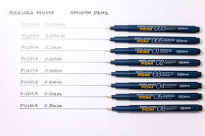 Sakura Micron Pigma Drawing Pen Black - Various Sizes