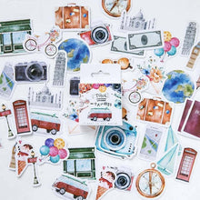 Load image into Gallery viewer, Travel Sticker Flakes, Holiday Planner Stickers, Vacation  Scrapbooking Stickers