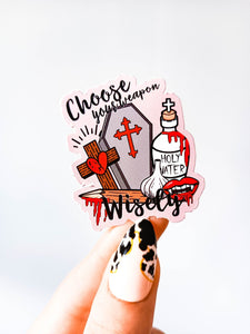 Halloween Choose Your Weapon Decorative Vinyl Sticker