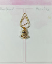 Load image into Gallery viewer, Minimal Gold Planner Dangle Jewellery, Gold Dinosaur Planner Charm, Planner Tail