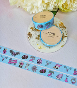 Pastel Goth Christmas Washi Tape, Spooky Christmas Decorative Tape