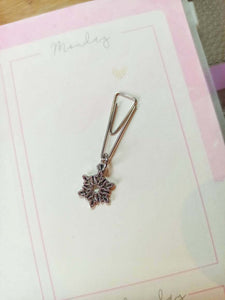 Minimal Silver Snowflake Planner Dangle Jewellery, Silver Winter Planner Charm,