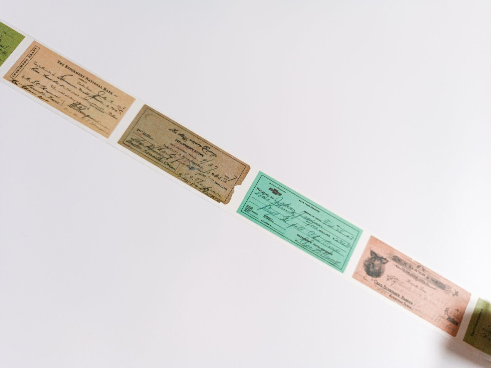 Vintage Style Cheque Washi Tape, 30mm Retro Ephemera Cheque Decorative ...
