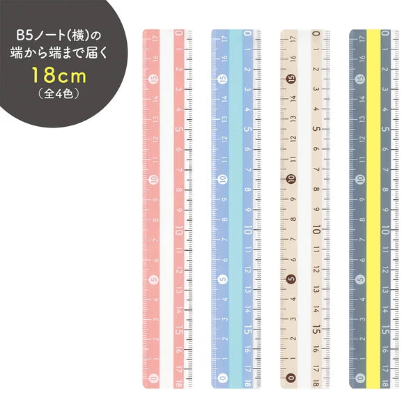 Kutsuwa -Mojisashi Pastel Colour Ruler (18cm)