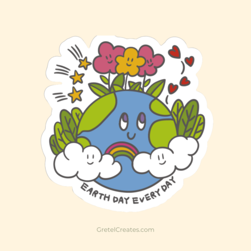 Earth Day Everyday Matte Vinyl Decorative Sticker