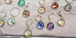 Glass Unicorn Stitch Marker Set