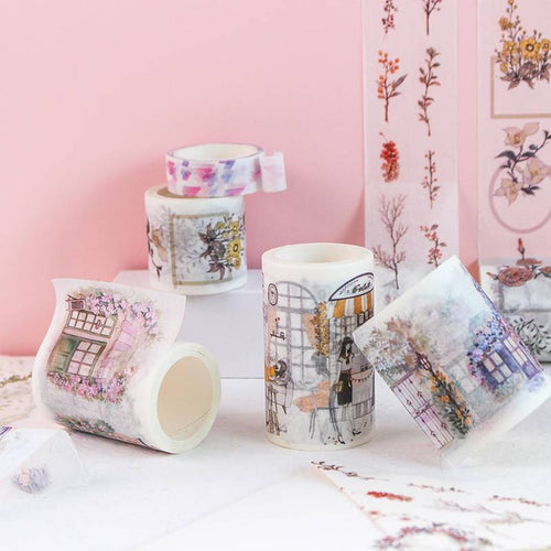Cottagecore Floral Town Wide Washi Tape