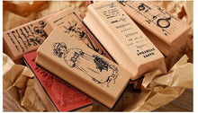 Load image into Gallery viewer, Vintage Style Wildflower &amp; Coffee Wooden Block Stamp
