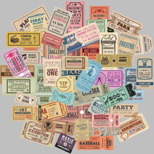 Load image into Gallery viewer, Vintage Style Ticket Stickers for Travel Journal
