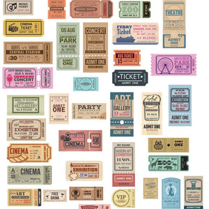 Vintage Style Ticket Stickers for Travel Journal