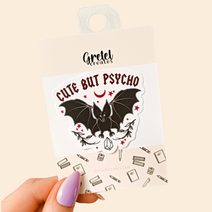 Cute But Psycho Bat Decorative Vinyl Sticker
