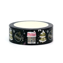 Load image into Gallery viewer, Black Gingerbread House Christmas Washi Tape