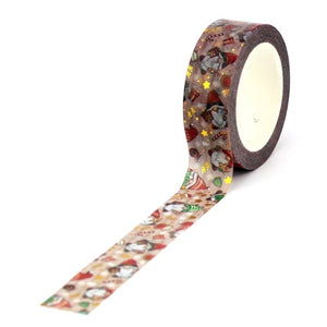Gold Foil Christmas Gnome Washi Tape