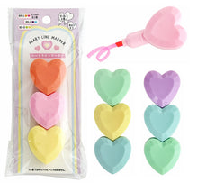Load image into Gallery viewer, Kawaii Stackable Heart Shaped Mild Colour Highlighter