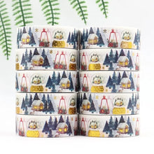 Load image into Gallery viewer, Gold Foil Christmas Cabin Washi Tape