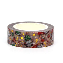 Load image into Gallery viewer, Gold Foil Christmas Gnome Washi Tape