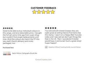 A selection of 5 star reviews for GretelCreates