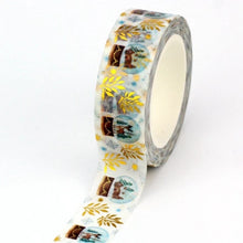 Load image into Gallery viewer, Gold Foil Christmas Snow Globe Washi Tape