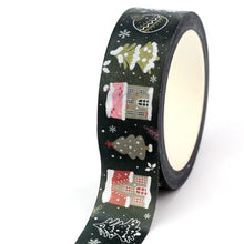 Load image into Gallery viewer, Black Gingerbread House Christmas Washi Tape