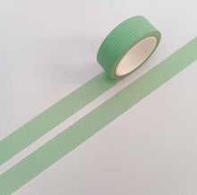 Load image into Gallery viewer, Minimal Green Grid &amp; Plain Washi Tape