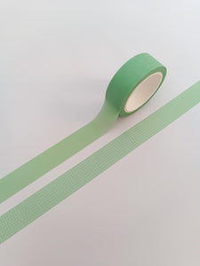 Minimal Green Grid & Plain Washi Tape