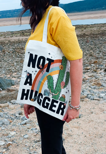 Not A Hugger Cactus Cotton Canvas Tote Bag