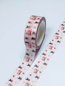 TV & Succulent Cosy Home Washi Tape with Silver Foil Detailing - 2023 Advent Box - Day 3