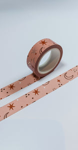 Simple Hygge Gold Foil Moon & Stars Washi Tape- 2023 Advent Box - Day  5