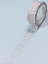 Load image into Gallery viewer, Minimal Dusky Pink Grid on White Background Washi Tape - 2023 Advent Box - Day  4