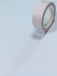 Minimal Dusky Pink Grid on White Background Washi Tape - 2023 Advent Box - Day  4
