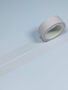 Minimal Dusky Pink Grid on White Background Washi Tape - 2023 Advent Box - Day  4