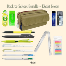 Load image into Gallery viewer, GretelCreates presents the Khaki Back to School Japanese Stationery Bundle.